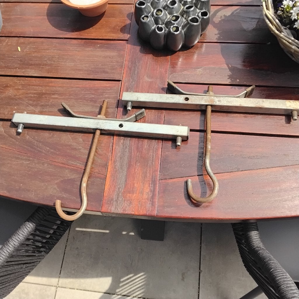 Te koop twee ladderklemmen. Kunnen op slot., Ophalen of Verzenden, Gebruikt