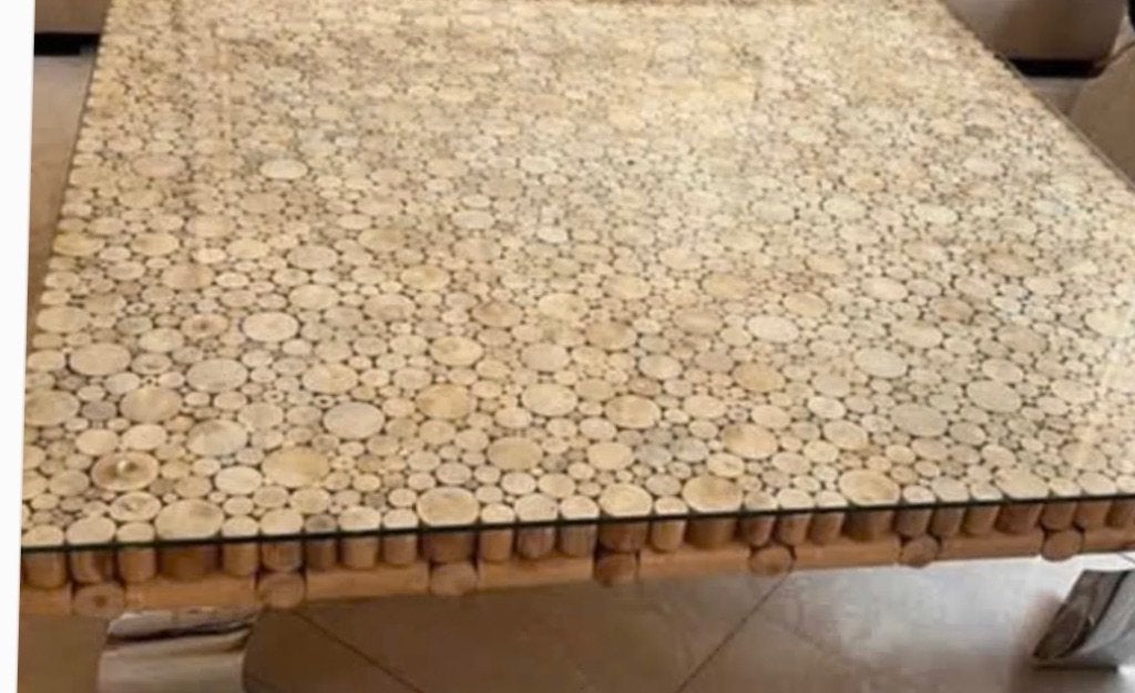Opium Salontafel met Zwaarmetalen Poten en Glasplaat, Ophalen, Gebruikt, Opium, 100 tot 150 cm