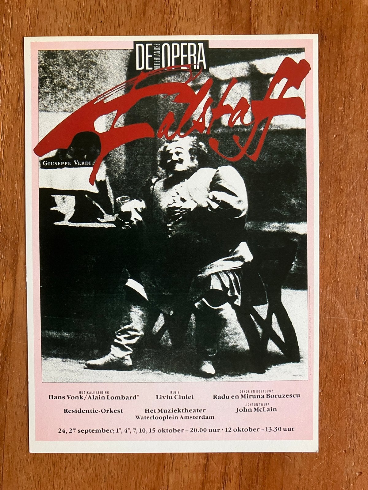 De Nederlandse Opera - Falstaff Giuseppe Verdi 1986, Ophalen of Verzenden, 1980 tot heden, Ongelopen, Cultuur en Media