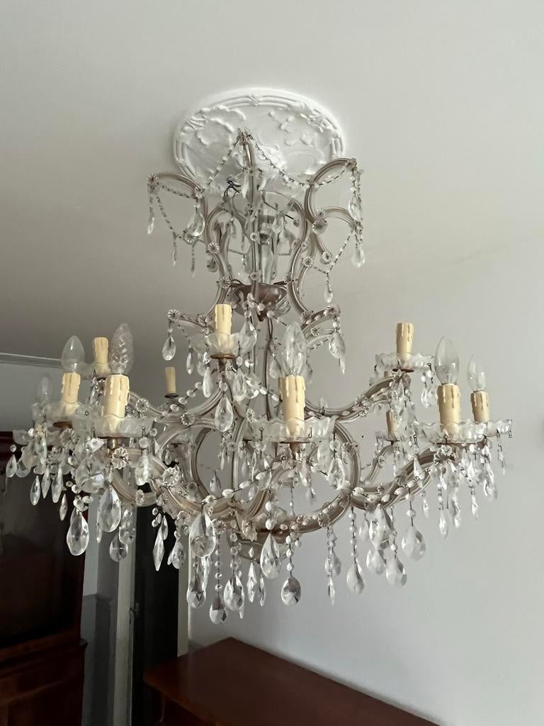 Prachtige 18-lamps Kroonluchter - 100 cm hoog/diameter, Ophalen of Verzenden, Zo goed als nieuw, Metaal