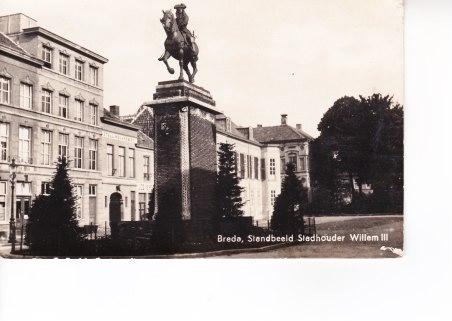 BREDA,- Standbeeld Stadhouder Willem III. KMA. 09-04, Ophalen of Verzenden, 1920 tot 1940, Gelopen, Noord-Brabant