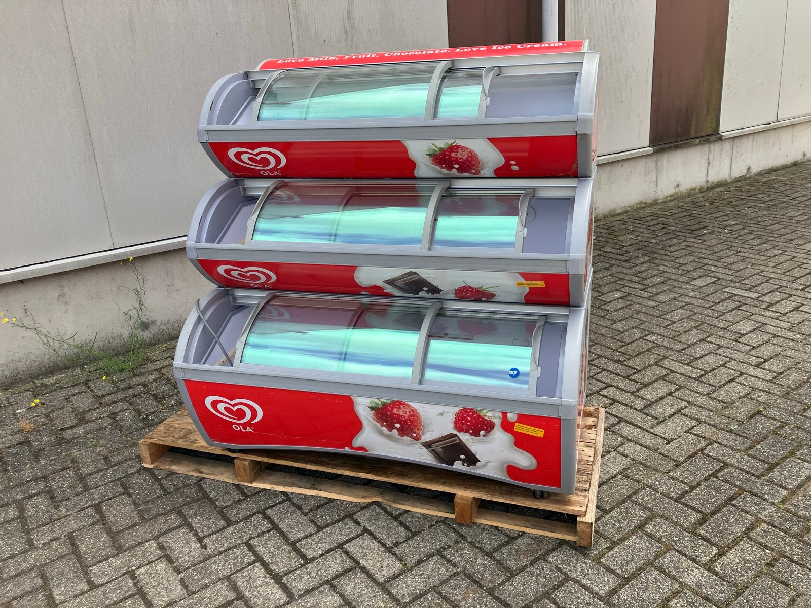 3x OLA VISIMAX IJs Vitrine Vrieskist - 350L - Gebruikt, Ophalen, Gebruikt, 200 liter of meer, 60 cm of meer
