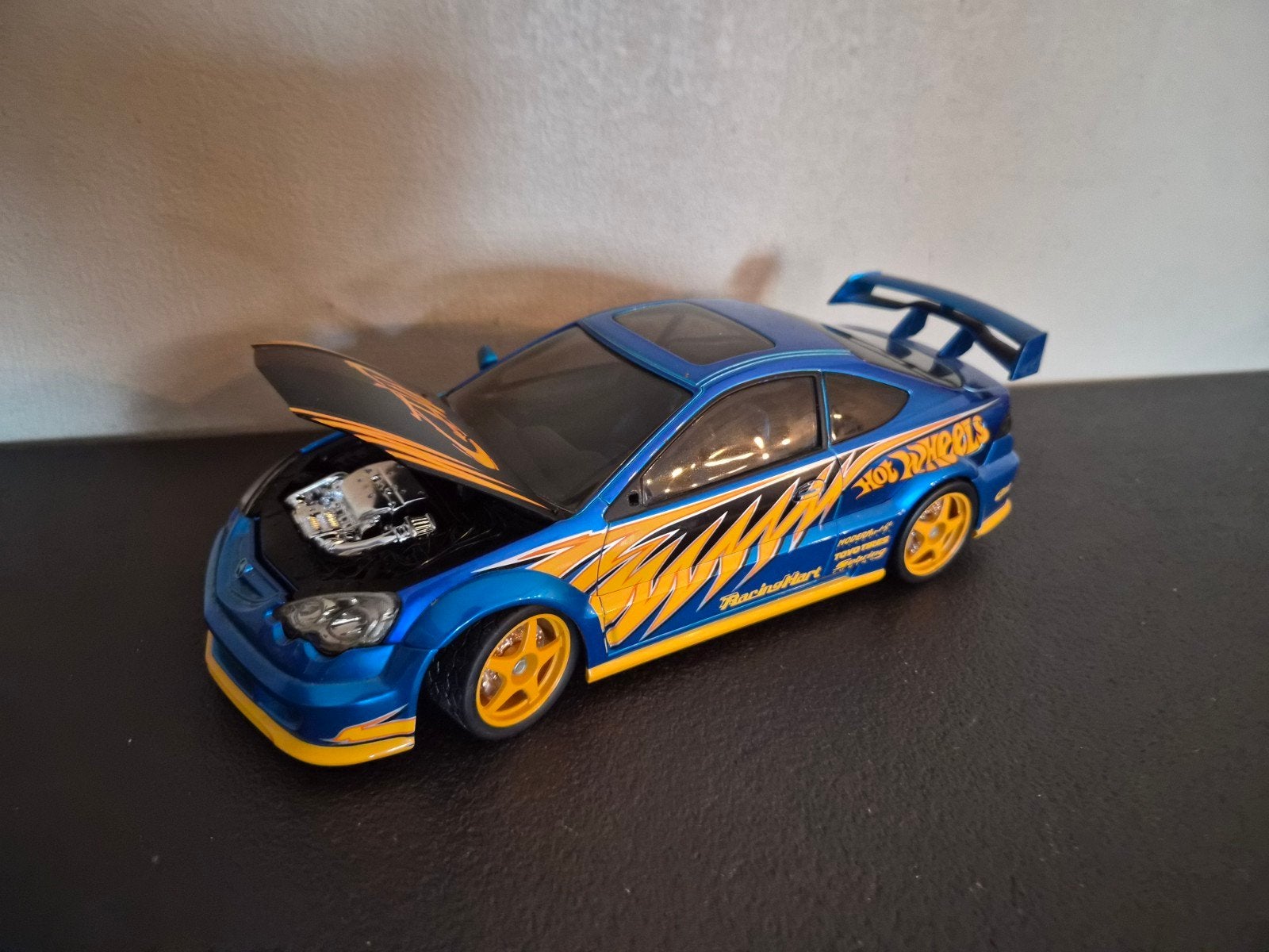 Hot Wheels Acura Integra Type R - Blauw met vlammen, Ophalen of Verzenden, Zo goed als nieuw