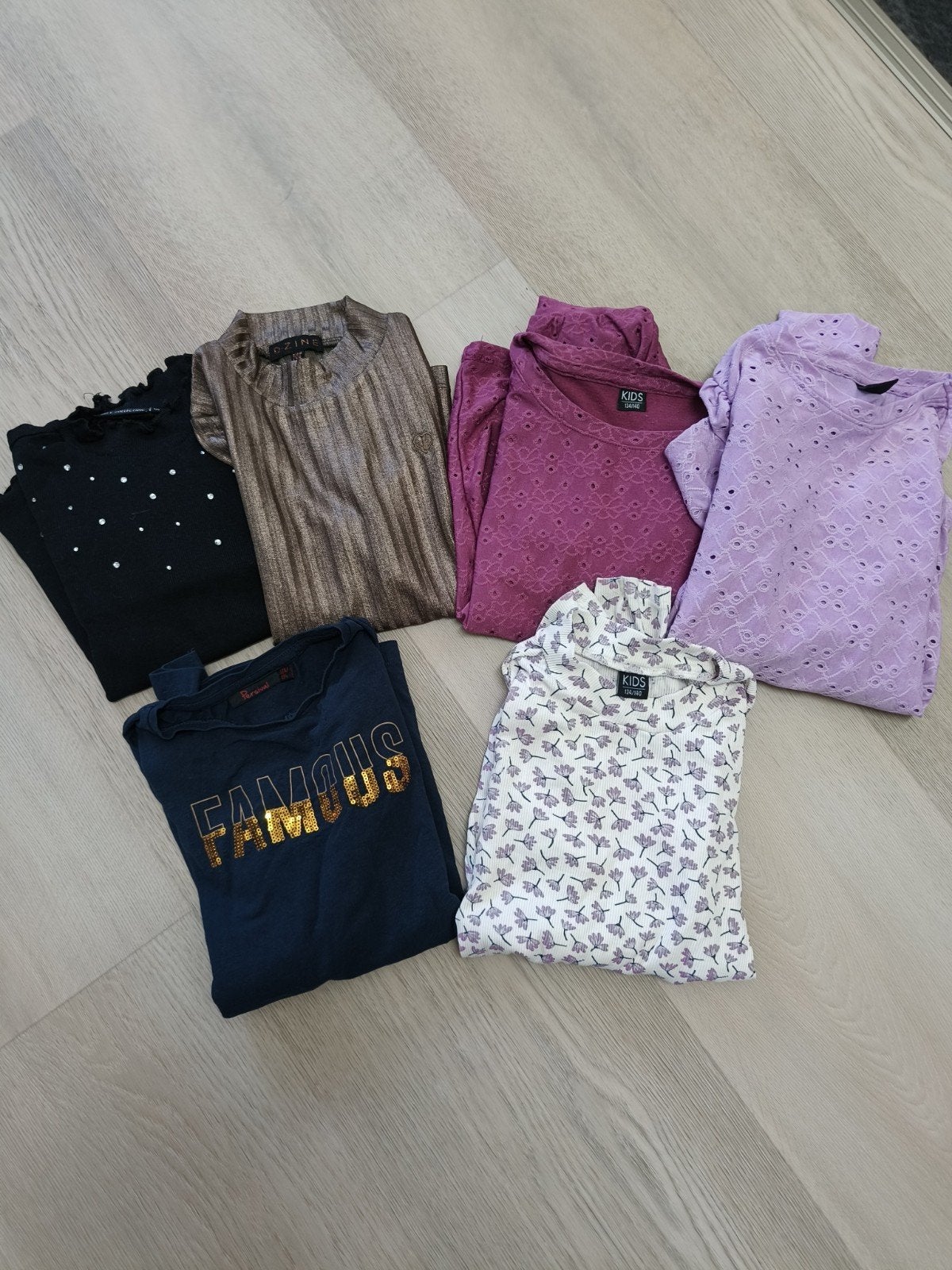 6 longsleeves mt 134, Kinderen en Baby's, Ophalen of Verzenden, Gebruikt, Meisje, Shirt of Longsleeve