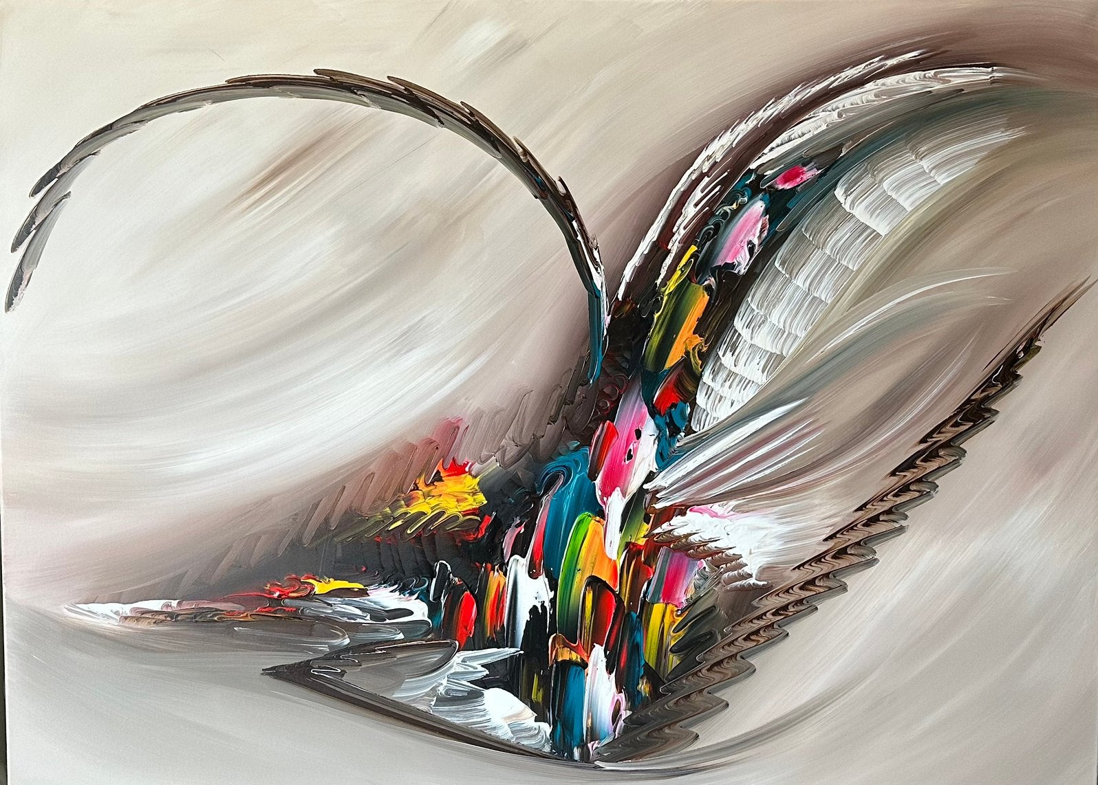 Gena G.- Abstract “Storm”- Handgeschilderd- Uniek- XXL, Ophalen of Verzenden
