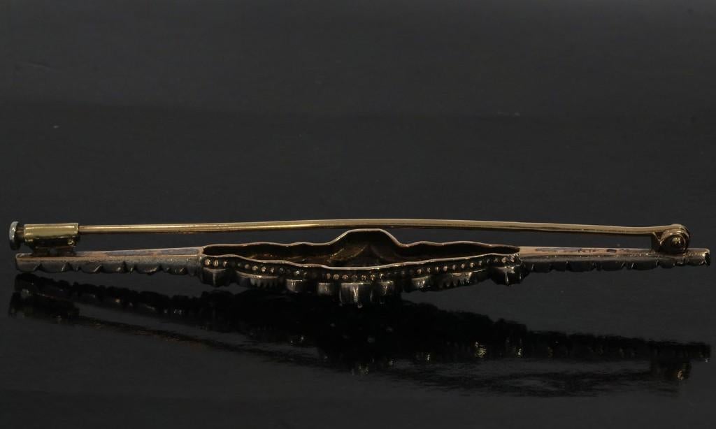 Diamanten 14k gouden antieke broche victoriaans zilver dames, Verzenden, Goud, Broche, Met edelsteen