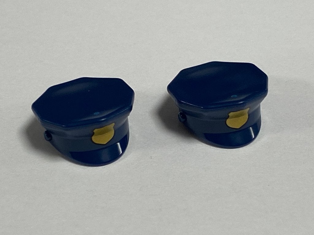 Partij 2x nieuwe donker blauwe Lego politie petten, Overige thema's, Lego, Nieuw, Ophalen of Verzenden