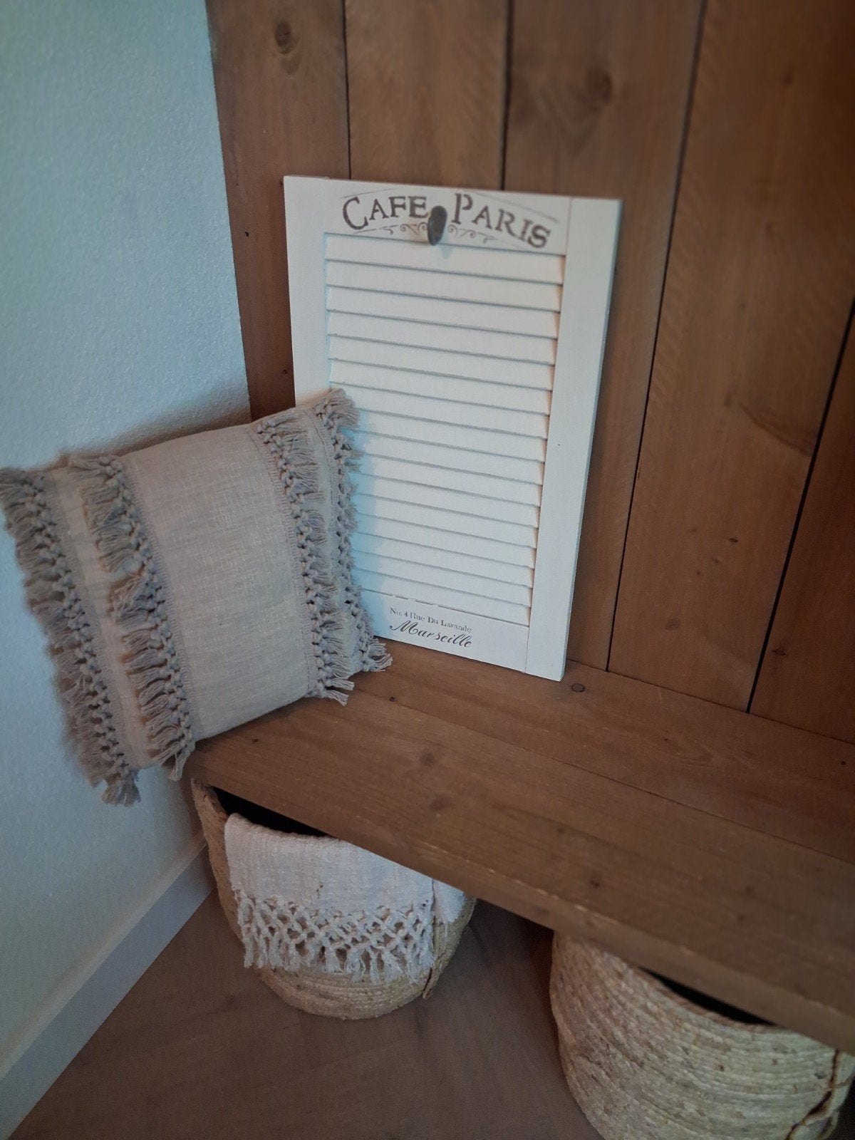 Decoratief luikje 'Café Paris' - Landelijke stijl, Huis en Inrichting, Hout, Gebruikt, Ophalen of Verzenden, Landelijk