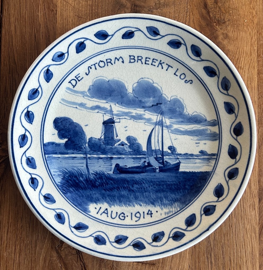 Porceleyne Fles borden uit de serie WO 1, Antiek en Kunst, Ophalen of Verzenden