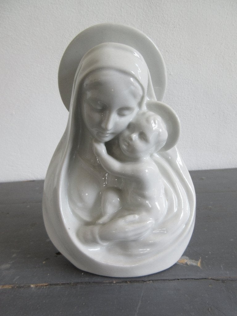 Maria beeld porselein Téco Bois-de-Breux Belgium 1930 Geulfi, Antiek en Kunst, Verzenden