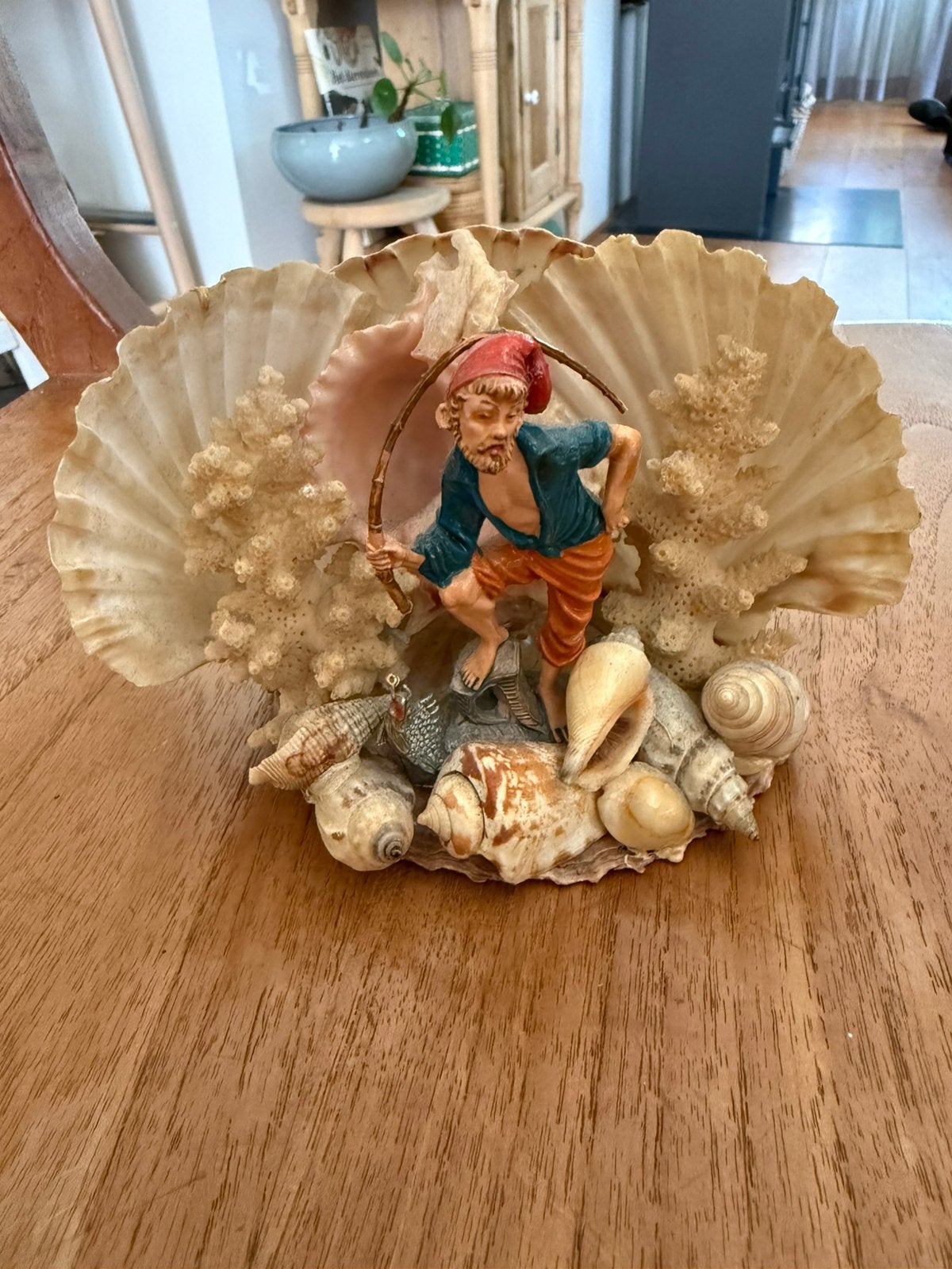 Vintage Fontanini vissersbeeldje, Ophalen of Verzenden, Gebruikt, Dier