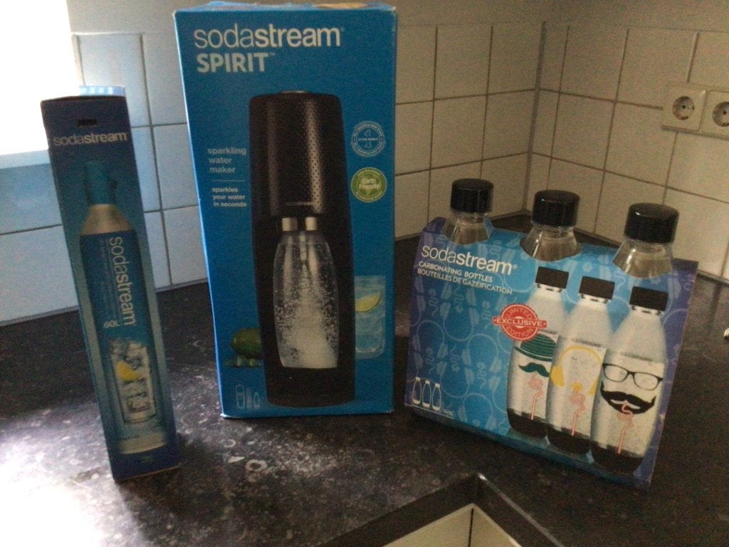 Sodastream spirit met extra cilinder en 3 extra flessen, Verzenden, Nieuw