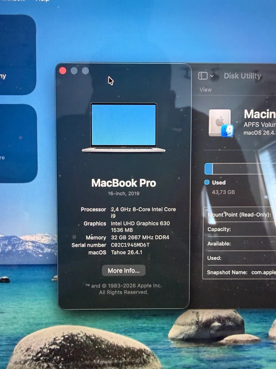 MacBook Pro 16" 2019, i9, 32gb Ram, 2TB