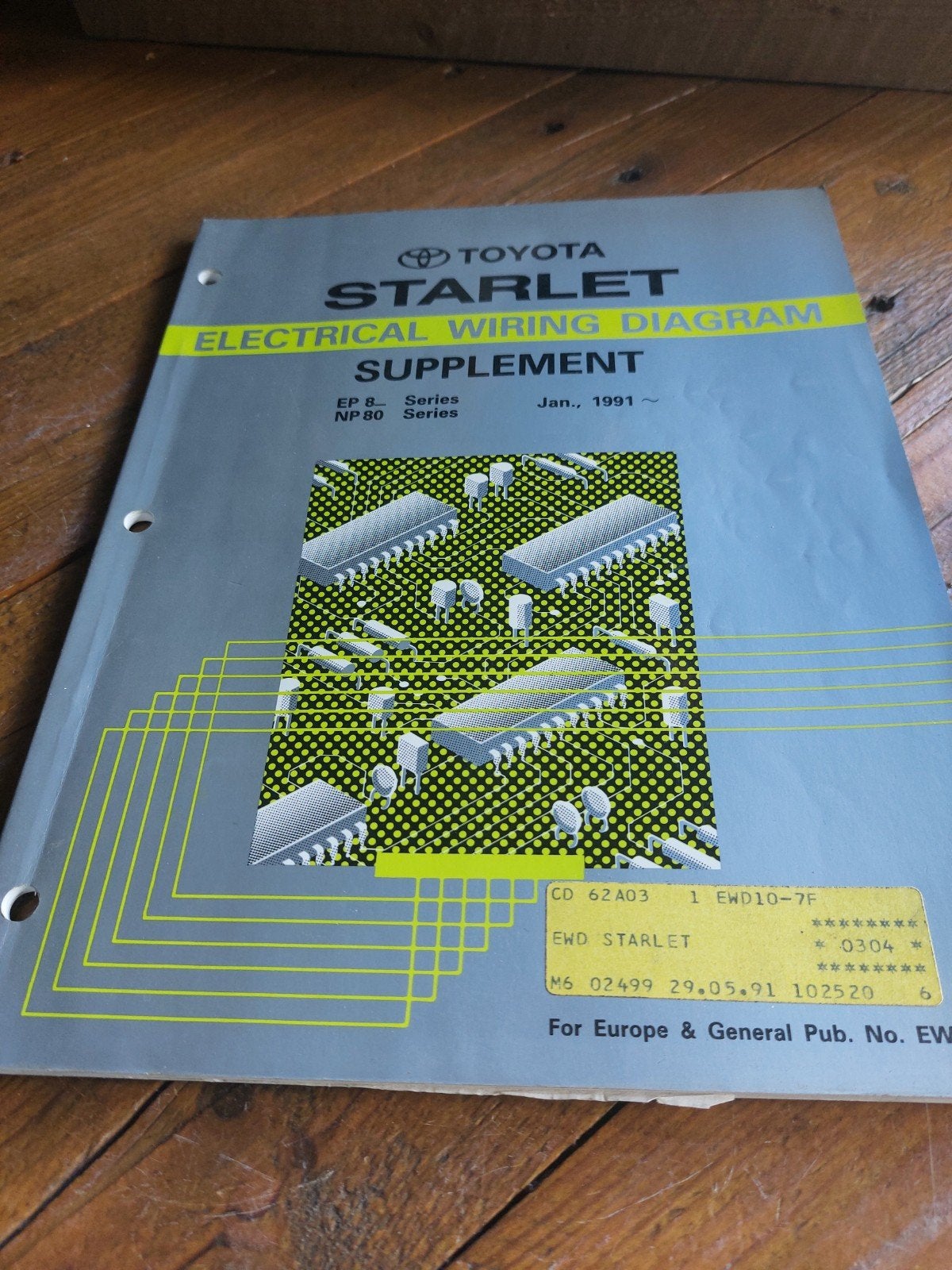 ELECTRICAL WIRING DIAGRAM TOYOTA STARLET EP80,81, Ophalen of Verzenden