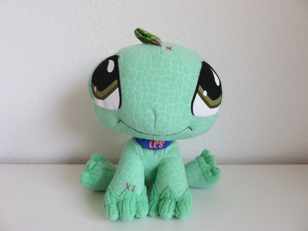 Littlest Petshop Knuffel Hagedis Leguaan (Pet Shop) DINO, Groen, Overige merken, Ophalen of Verzenden, Zo goed als nieuw