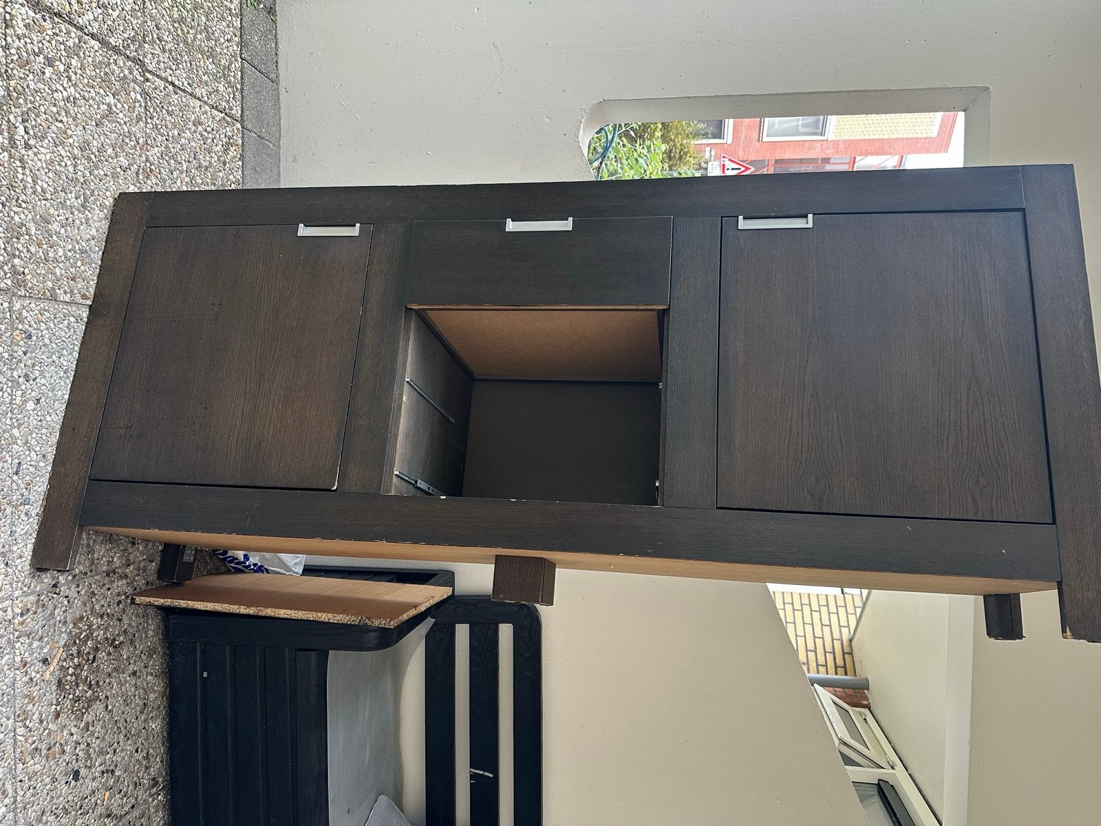 Donkerbruin dressoir/tv-meubel met opbergruimte, Ophalen, Gebruikt