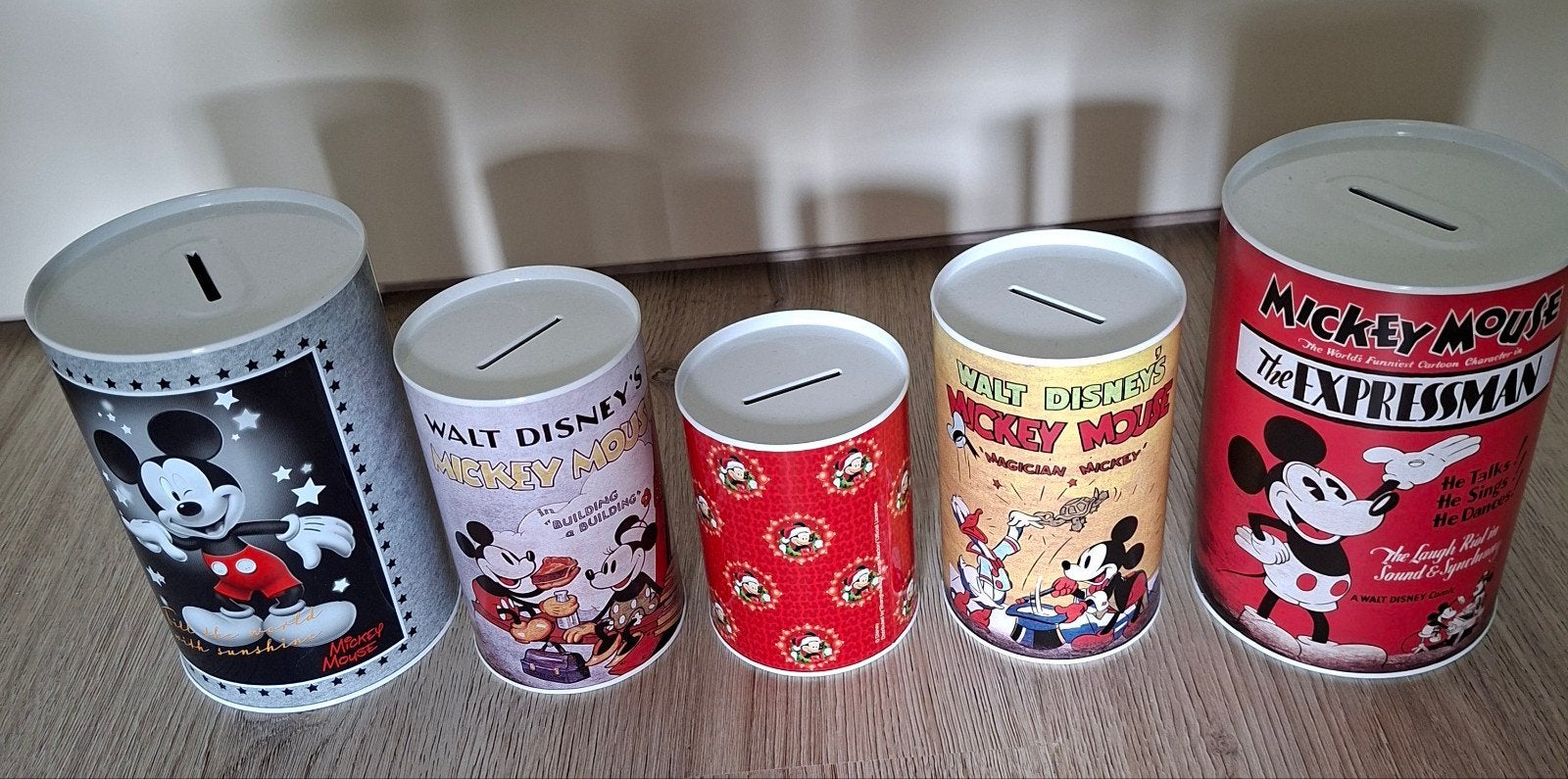 Set van 5 Disney Mickey Mouse spaarpotten, Ophalen of Verzenden, Mickey Mouse, Zo goed als nieuw, Overige typen