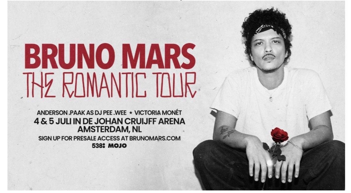4x Bruno Mars VIP arrangement incl. hospitality, Drie personen of meer