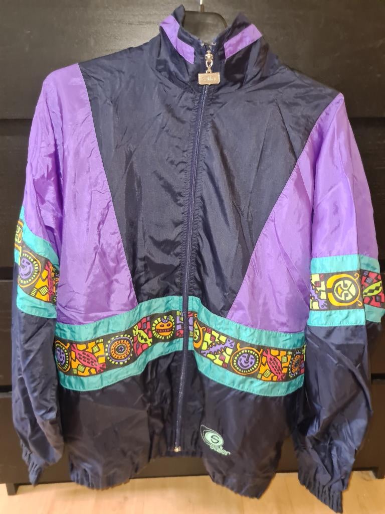 Rare Vintage 90s Saller Jacket - Navy/Purple - Size L (6), Maat 52/54 (L), Paars, Ophalen of Verzenden, Zo goed als nieuw