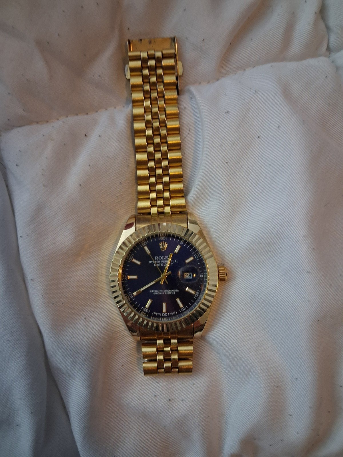 Gouden Rolex Oyster Perpetual Date Polshorloge, Sieraden, Tassen en Uiterlijk, Horloges | Heren, Ophalen of Verzenden, Zo goed als nieuw