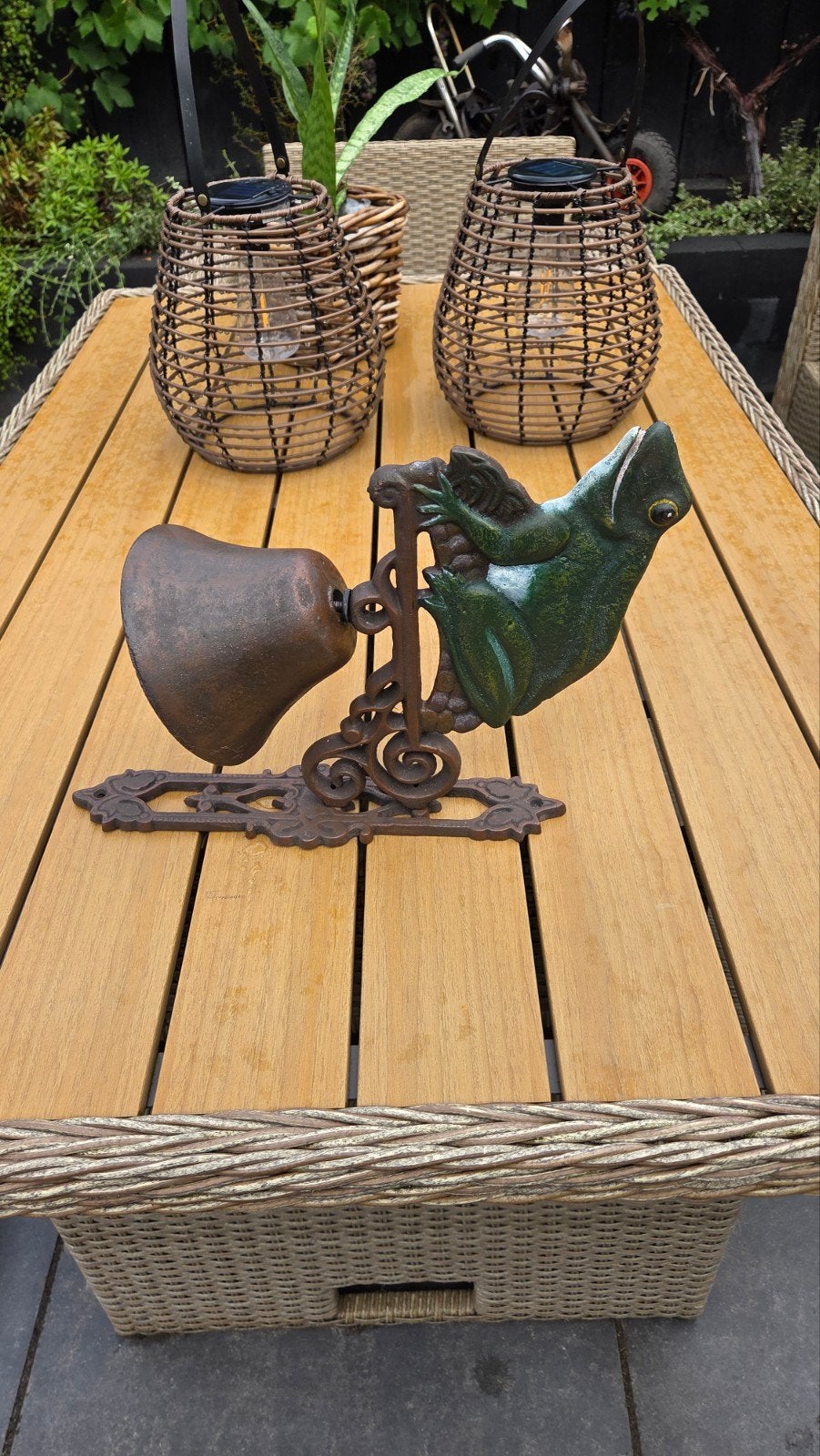 Decoratieve gietijzeren kikker deurbel, Tuin en Terras, Ophalen of Verzenden, Gebruikt