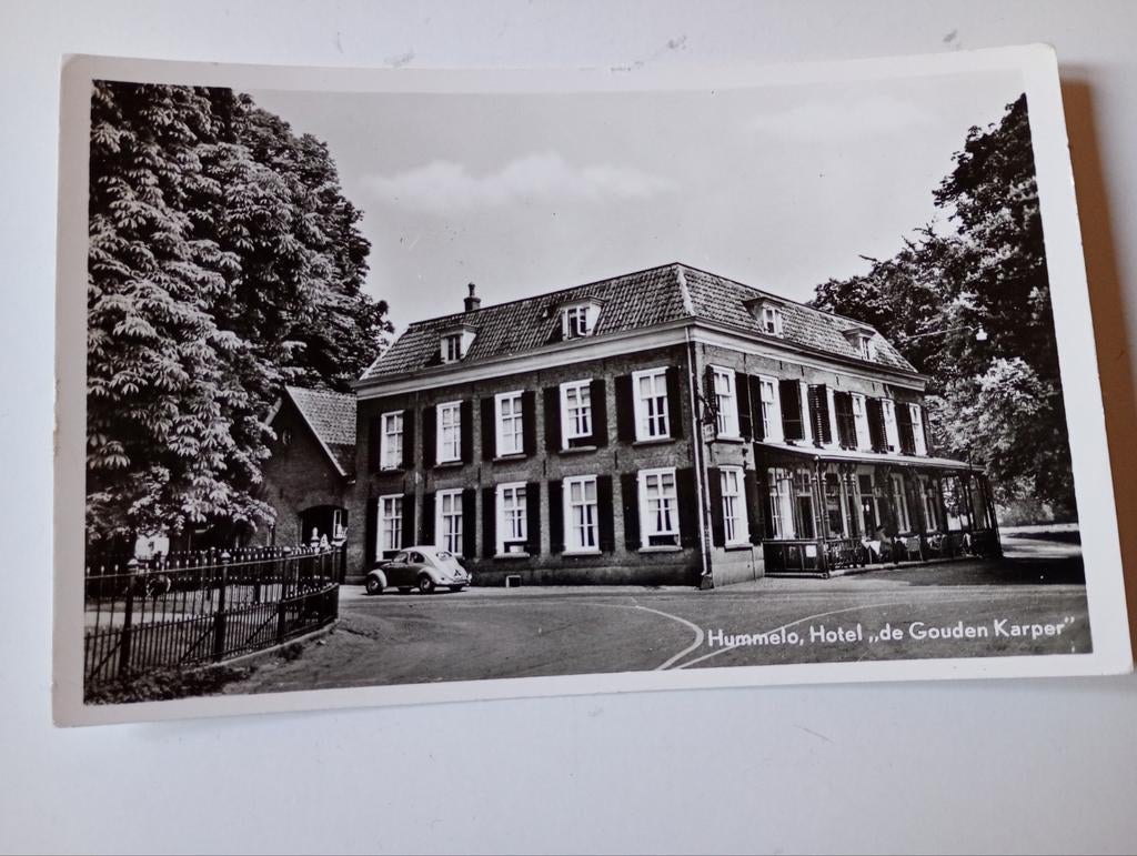 Hummelo Hotel De Gouden Karper met VW Kever 1966, Ophalen of Verzenden, 1960 tot 1980, Ongelopen, Gelderland