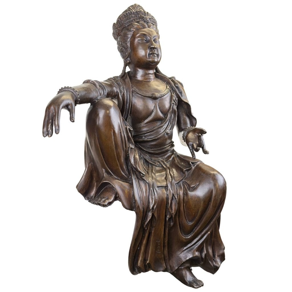 Guanyin – Frans bronzen beeld – 57 cm, Antiek en Kunst, Overige herkomsten, Ophalen of Verzenden, Beeld, Brons
