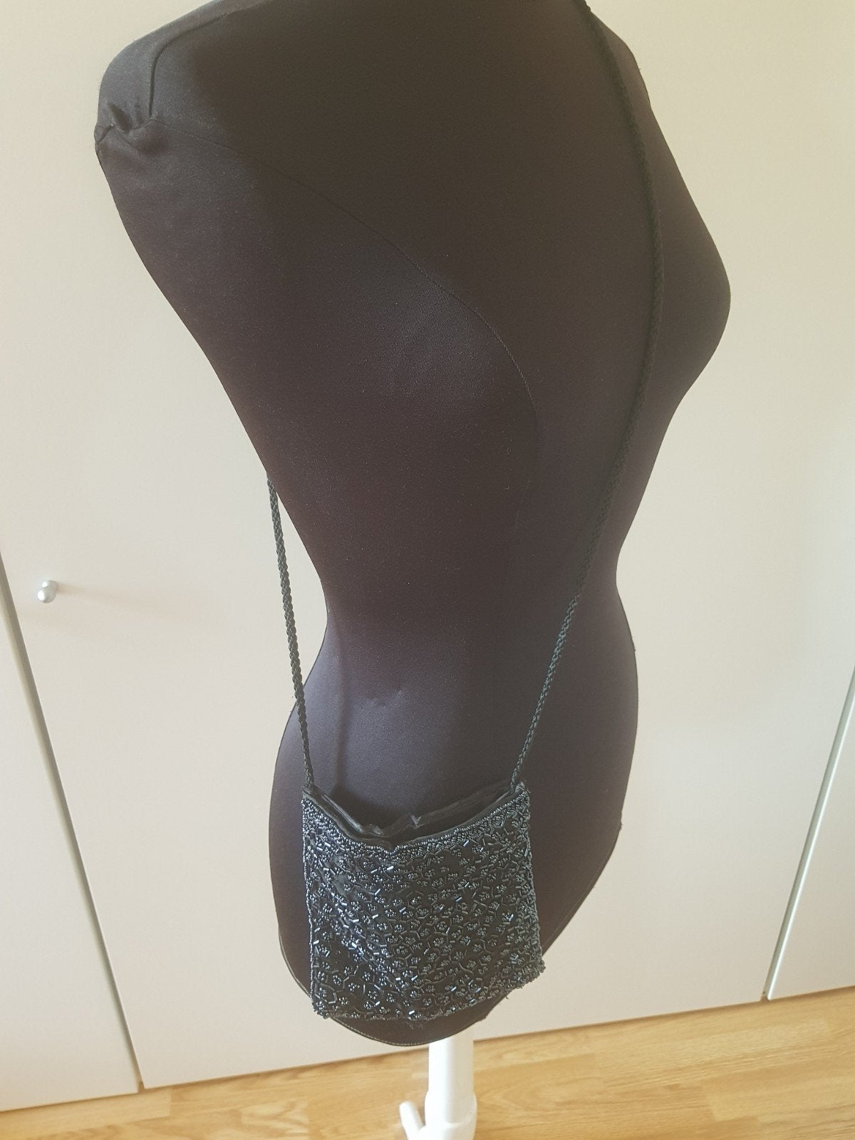 Prachtig vintage zwart avondtasje met kralen (crossbody), Ophalen of Verzenden, Nieuw, Zwart