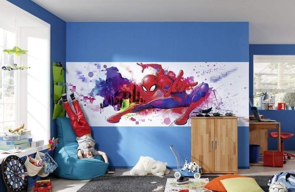 Spiderman Behang Graffiti - 368x127 cm - Gratis Verzending, Verzenden, Papierbehang, 5 tot 10 m², Komar