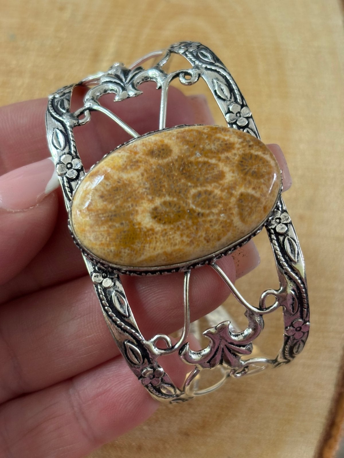 Fossielkoraal Armband, Overige materialen, Bruin, Nieuw, Ophalen of Verzenden