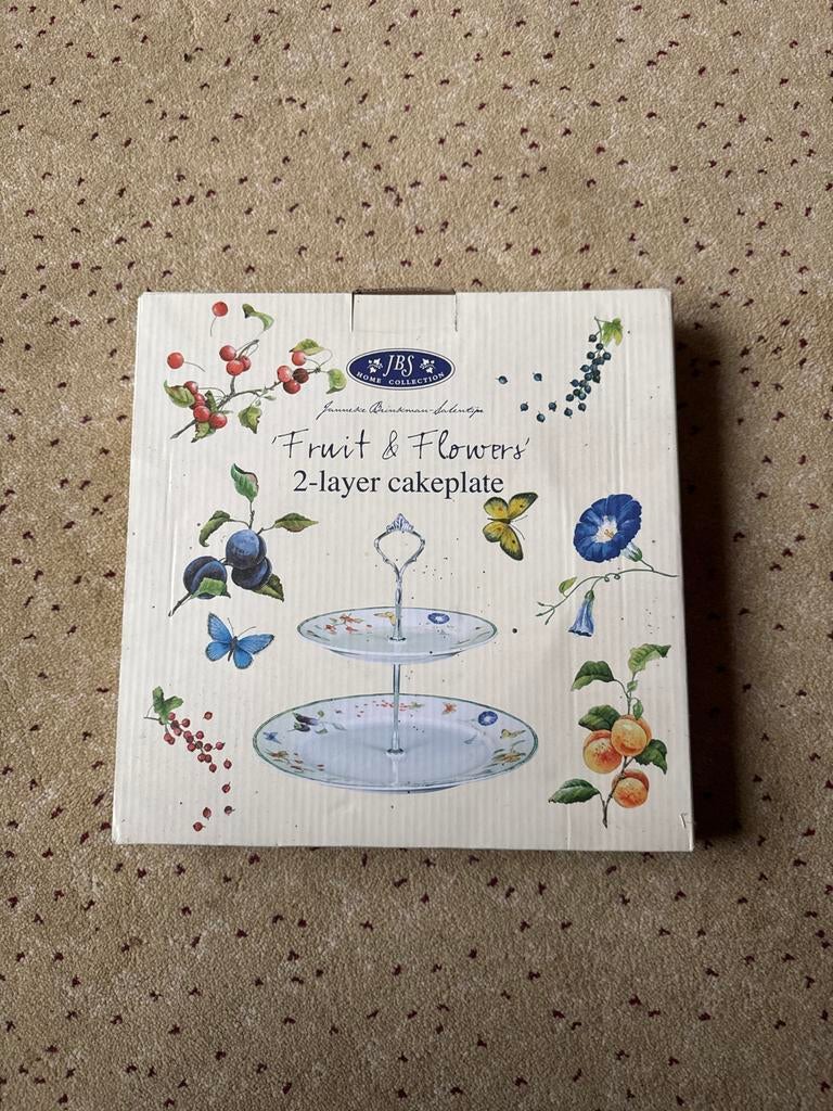 JBS Home Collection 'Fruit & Flowers' 2-laags etagère, Ophalen, Zo goed als nieuw