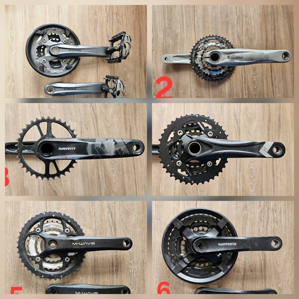 6x Crankstel Shimano, SRAM en anderen, Fietsen en Brommers, Ophalen of Verzenden, Gebruikt, Crankstel of Pedalen, Aluminium