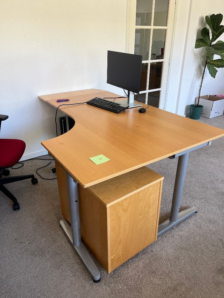 Verschillende IKEA Galant bureaus inclusief gratis ladeblok!, Huis en Inrichting, Bureaus, Ophalen, Gebruikt, Hoekbureau, In hoogte verstelbaar