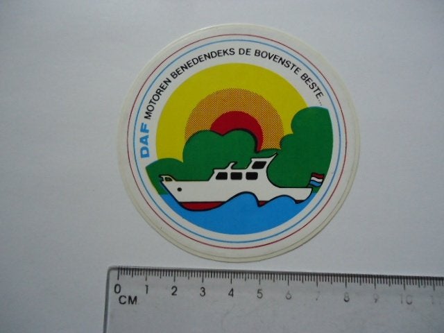 sticker oud DAF motor schip scheepvaart boot jacht retro, Ophalen of Verzenden, Zo goed als nieuw, Bedrijf of Vereniging