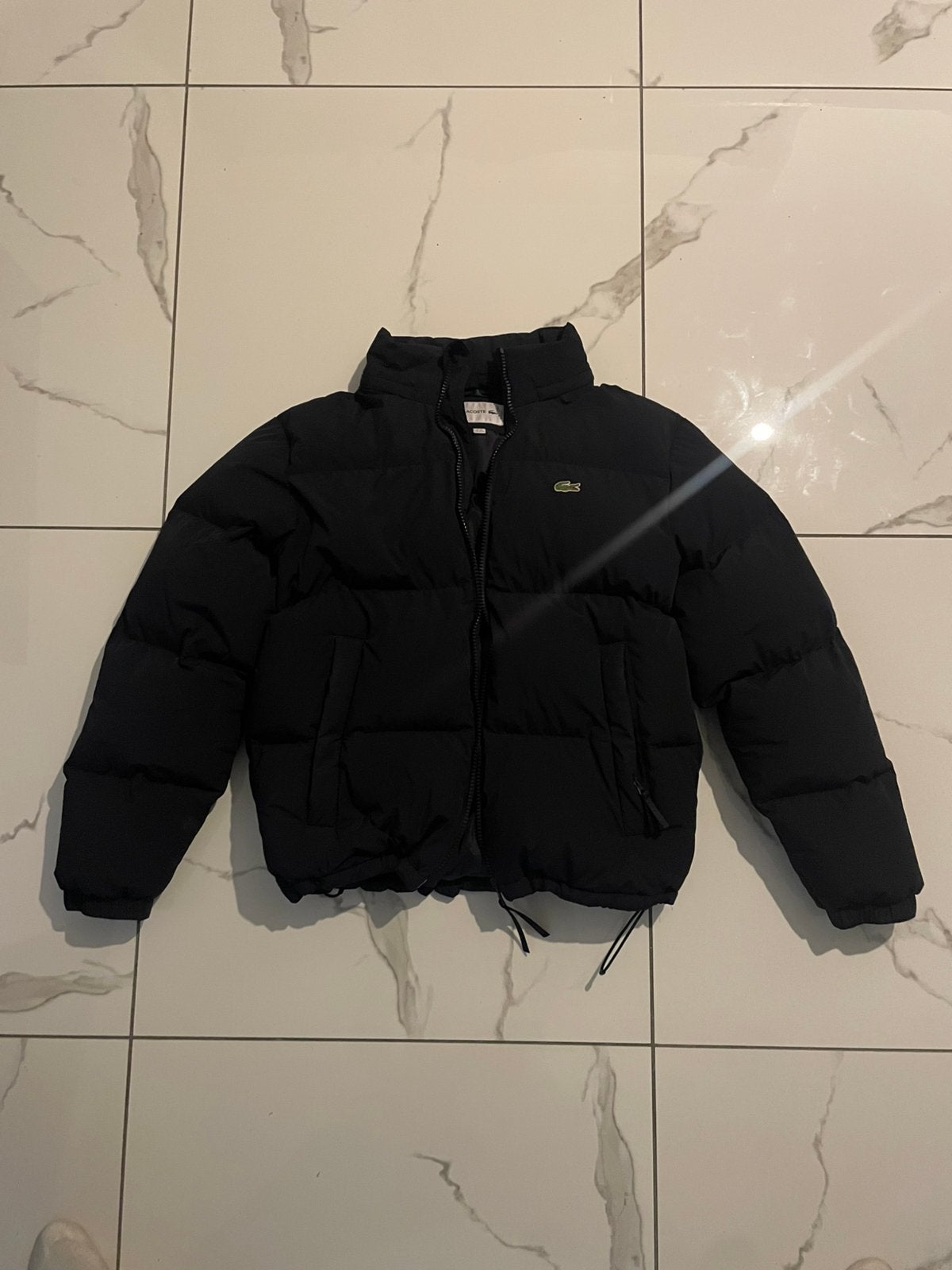 Originele Lacoste Pufferjas – Donkerblauw, Ophalen of Verzenden, Zo goed als nieuw, Blauw