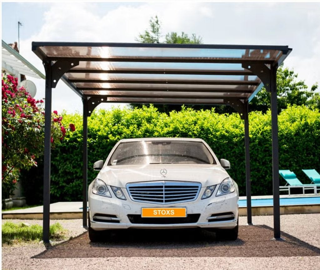 Aluminium carport grijs 5 x 3m, Ophalen, Gebruikt, Carport