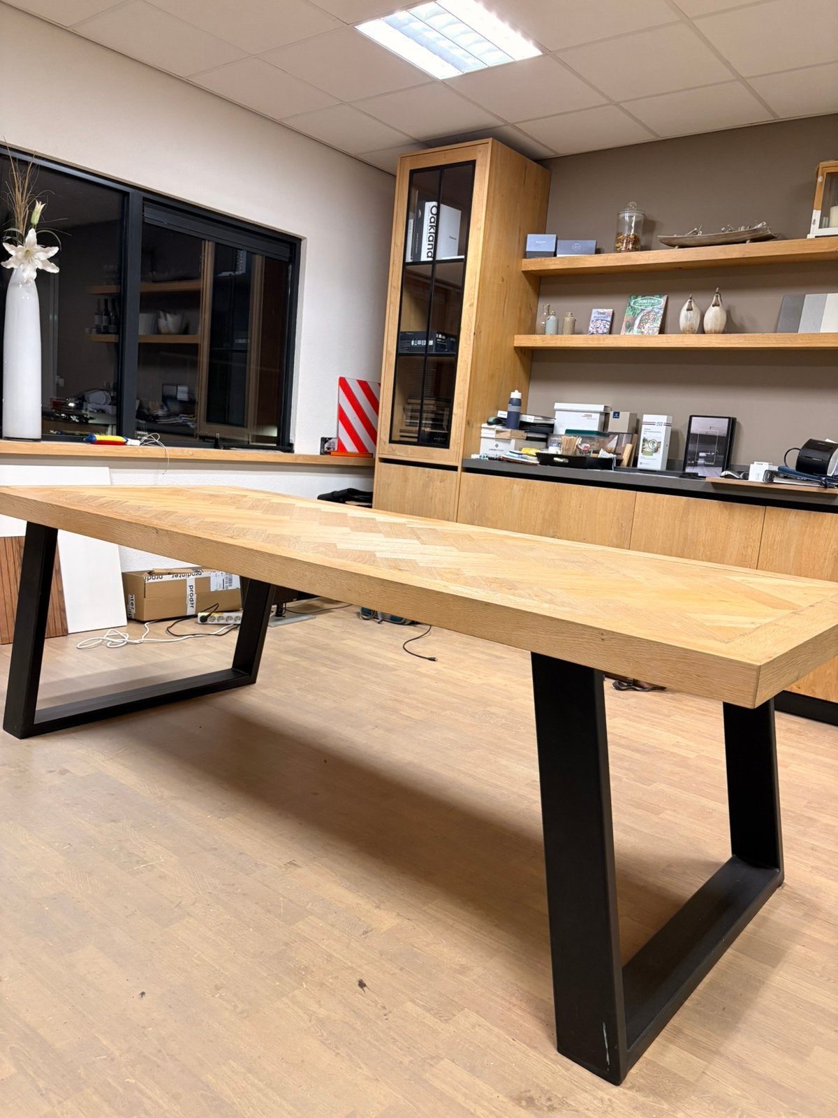 Eettafel, Huis en Inrichting, Ophalen, 100 tot 150 cm, 200 cm of meer, Zo goed als nieuw