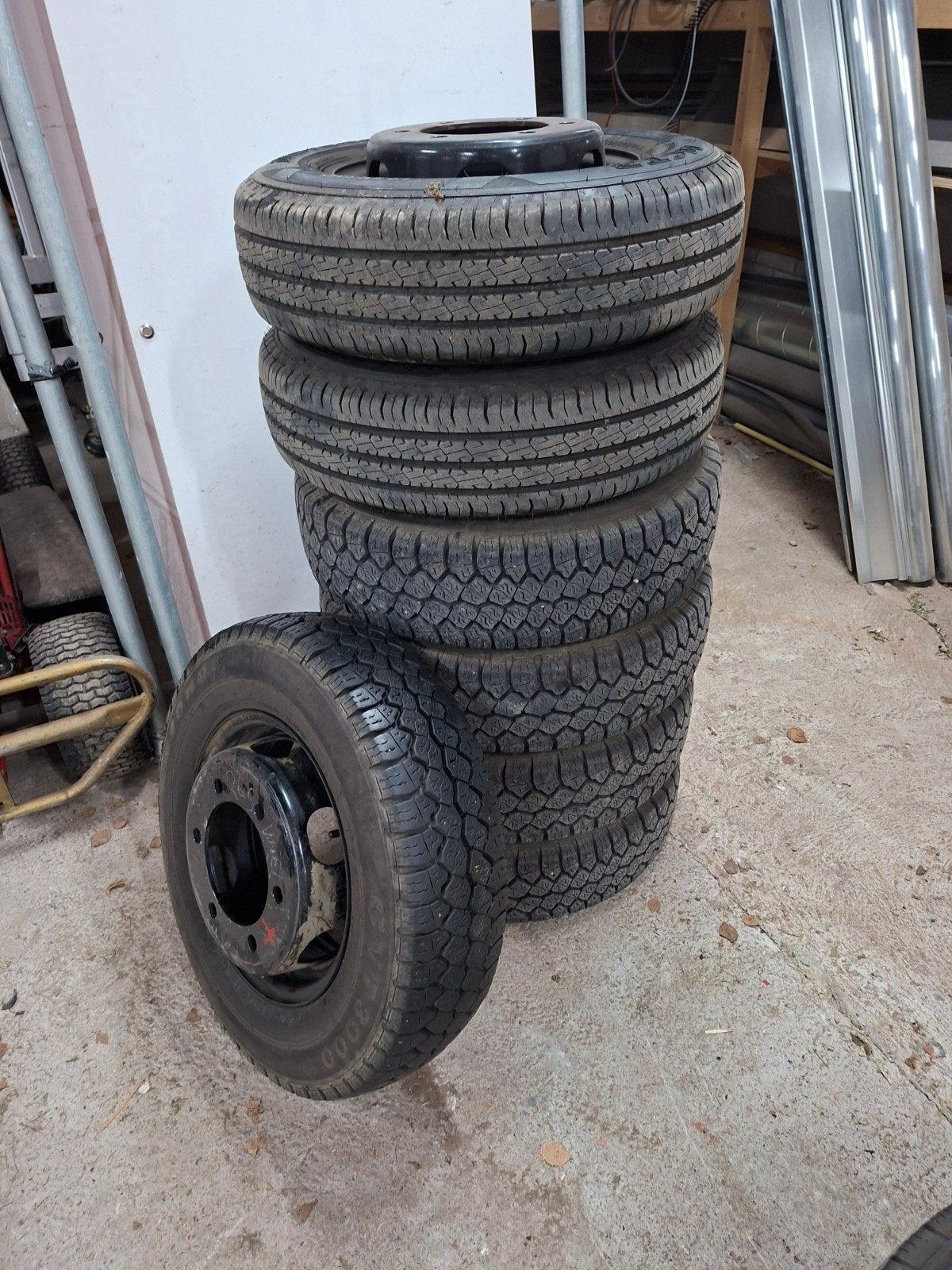 7x Velgen Volkswagen LT 1 dubbellucht 14 inch, Ophalen, 14 inch, Velg(en), 185 mm