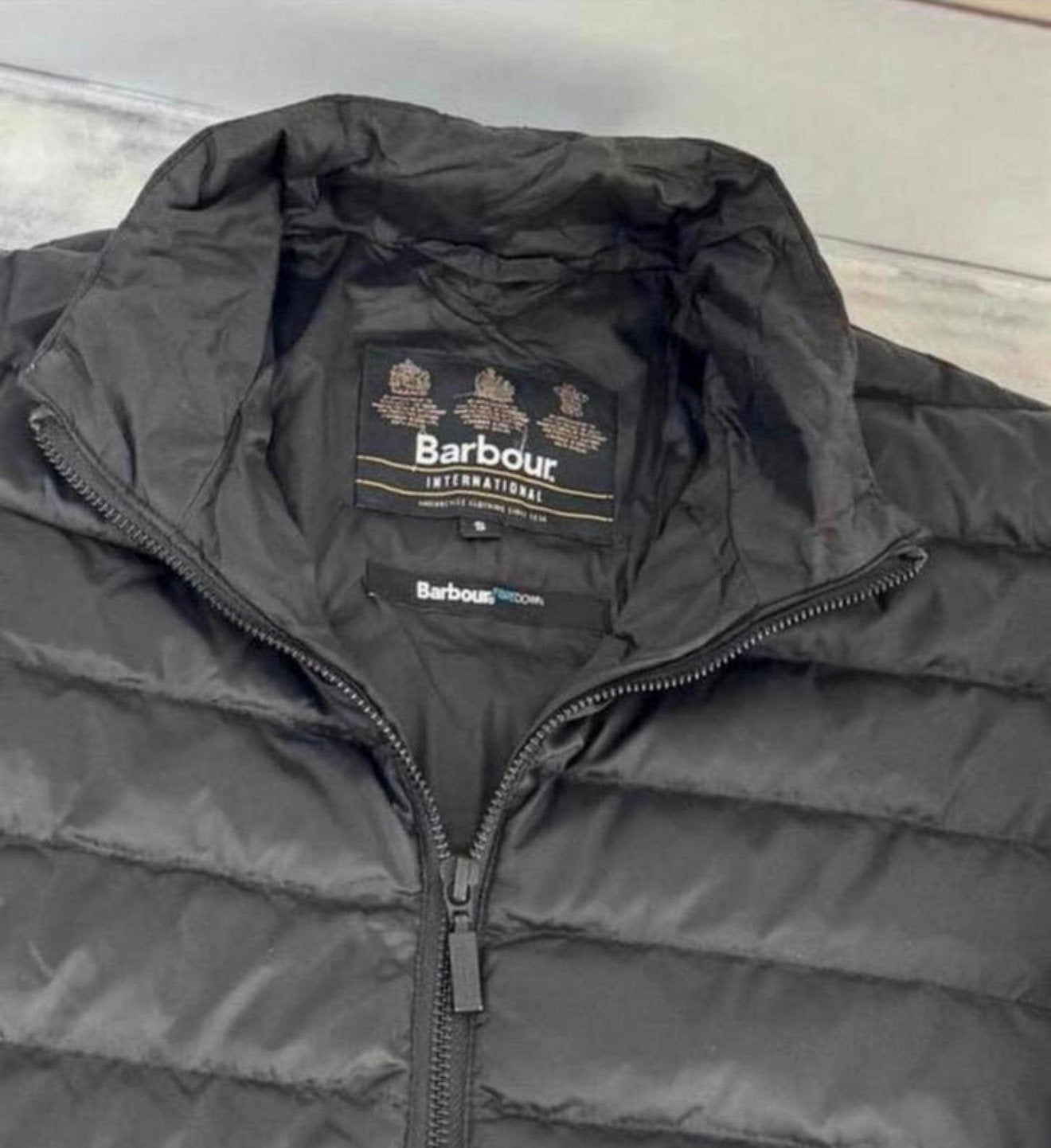 BARBOUR Racer Impeller Gewatteerde Jacket S tussen-jas men’s, Zwart, Ophalen of Verzenden, Zo goed als nieuw, H