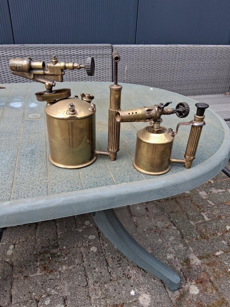Koperen gasbranders merk Sievert., Antiek en Kunst, Ophalen