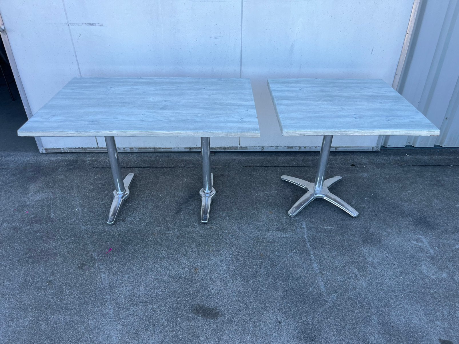 16 horeca bistro restaurant terras tafels 120x80, 80x80 cm, Ophalen, Zo goed als nieuw, Rechthoekig, Aluminium