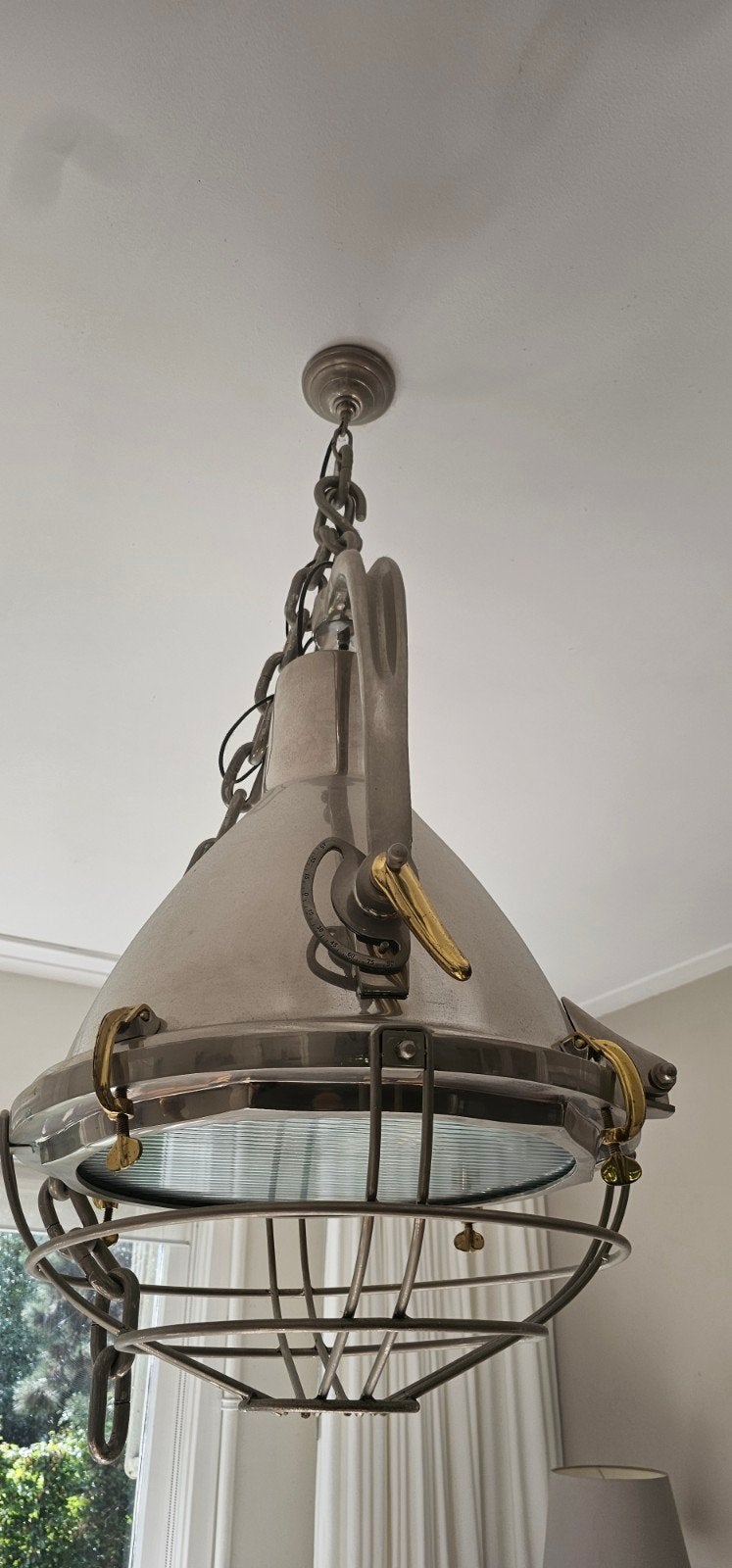 Geweldige Eichholtz scheepslamp - Nieuwstaat, Huis en Inrichting, Ophalen, Zo goed als nieuw, Glas, Industrieel, Maritiem