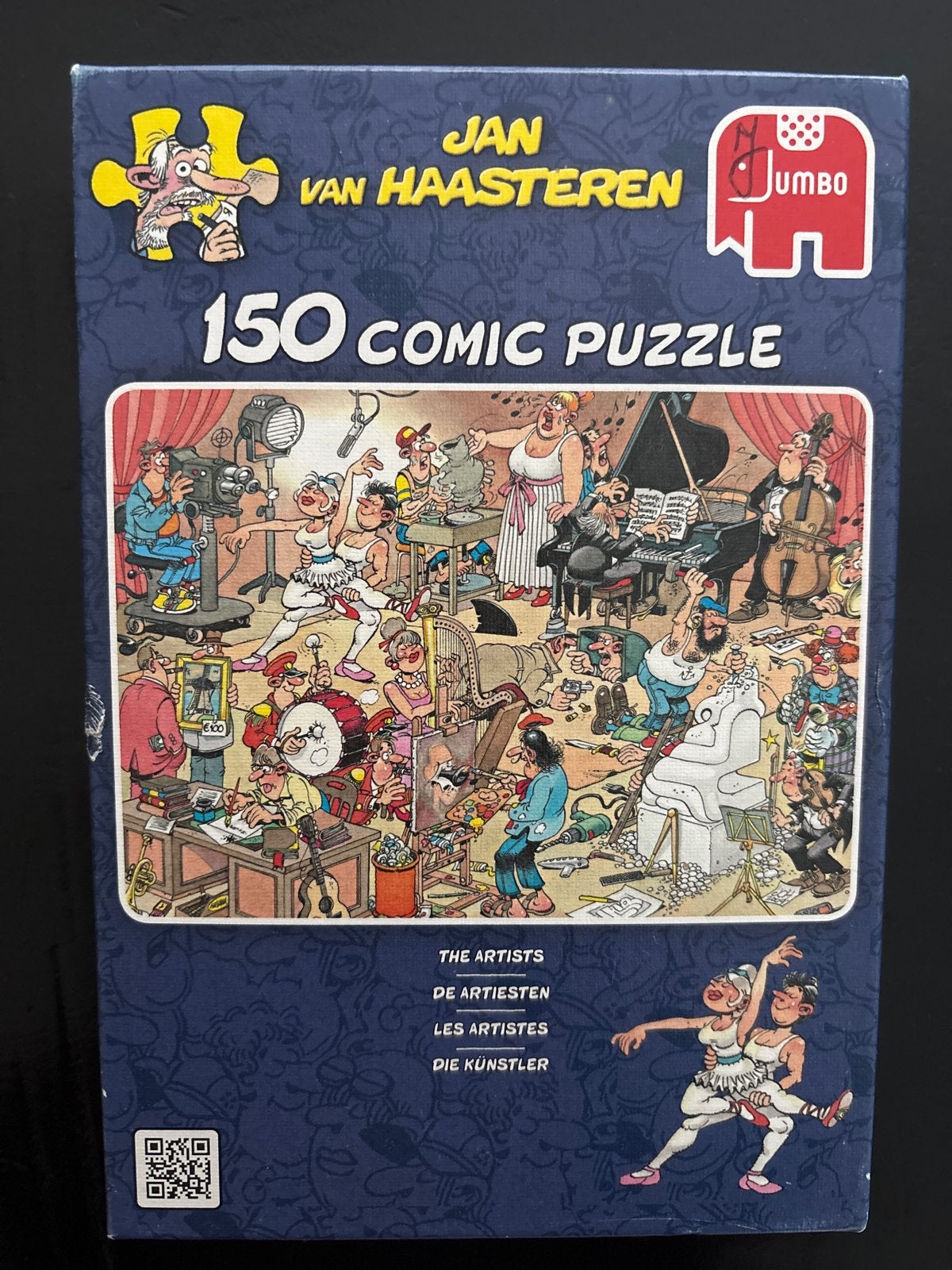 Jan van Haasteren 150 stukjes Comic Puzzel - The Artists, Ophalen of Verzenden, Minder dan 500 stukjes, Zo goed als nieuw, Legpuzzel