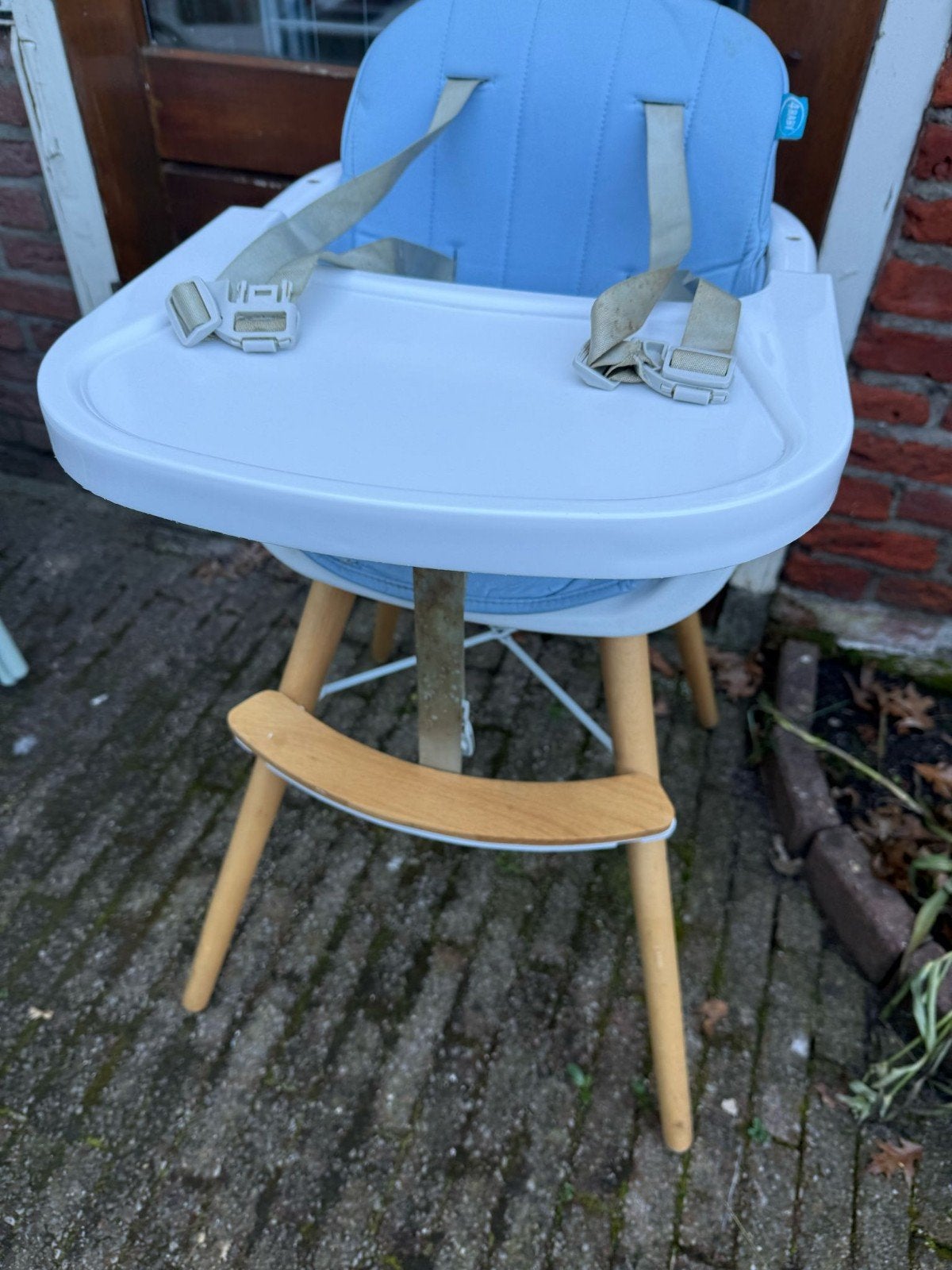 Kinder eetstoel aanpasbaar weinig gebruikt blauw, Ophalen of Verzenden, Zo goed als nieuw, Meegroeistoel, Aanschuifbaar