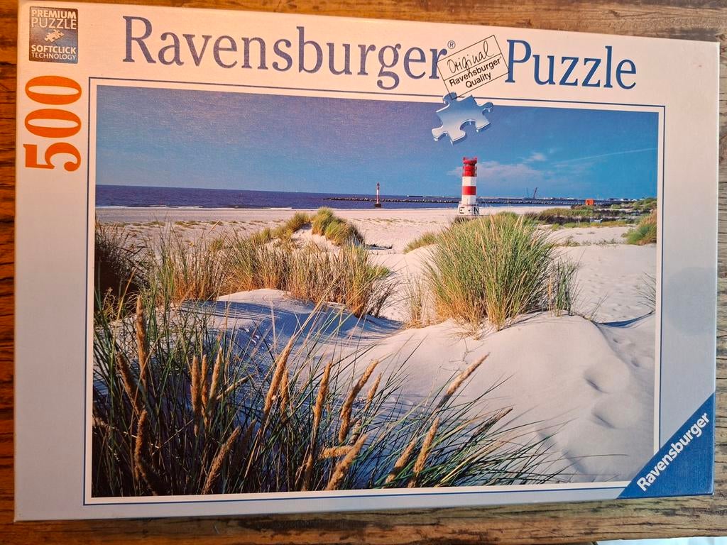Ravensburger  Strand met Vuurtoren 500 stukjes, Ophalen of Verzenden, 500 t/m 1500 stukjes, Zo goed als nieuw, Legpuzzel