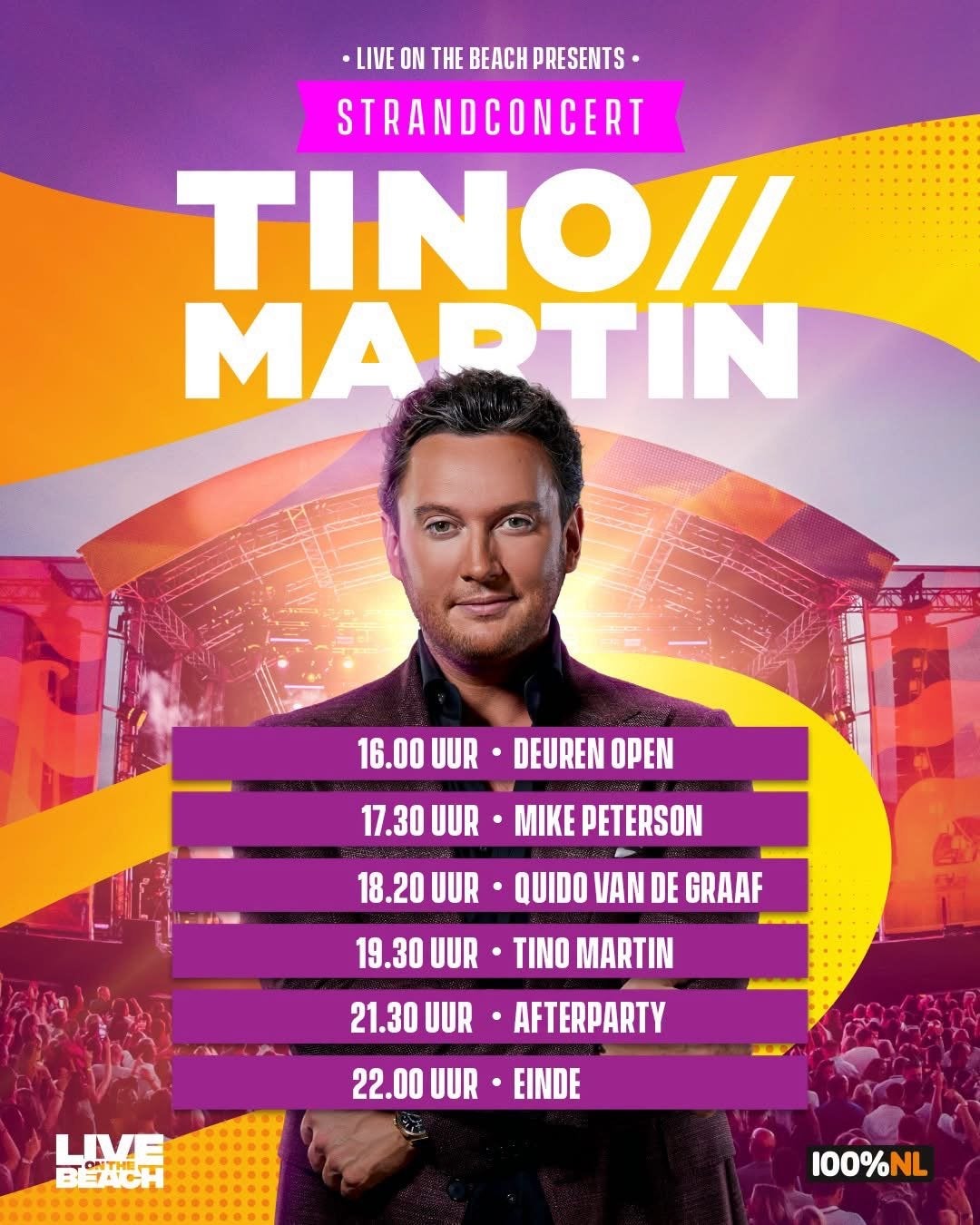 TINO MARTIN - LIVE ON THE BEACH - 25 euro per ticket, September