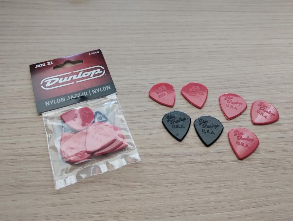 Dunlop Jazz III Nylon Plectrums - 6-pack, Muziek en Instrumenten, Snaarinstrumenten | Overige, Ophalen of Verzenden, Zo goed als nieuw