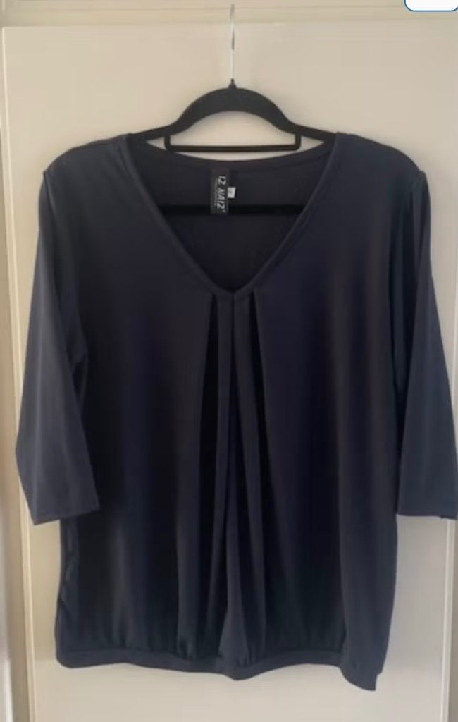 Travelstof truitje 3/4 mouw navy/donkerblauw (L), Blauw, Maat 42/44 (L), Iz Naiz, Ophalen of Verzenden