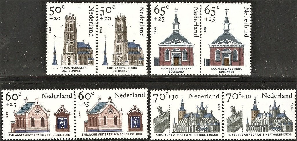 Nederland 1324-1327 paren h zomerzegels, kerken., Verzenden, Postfris