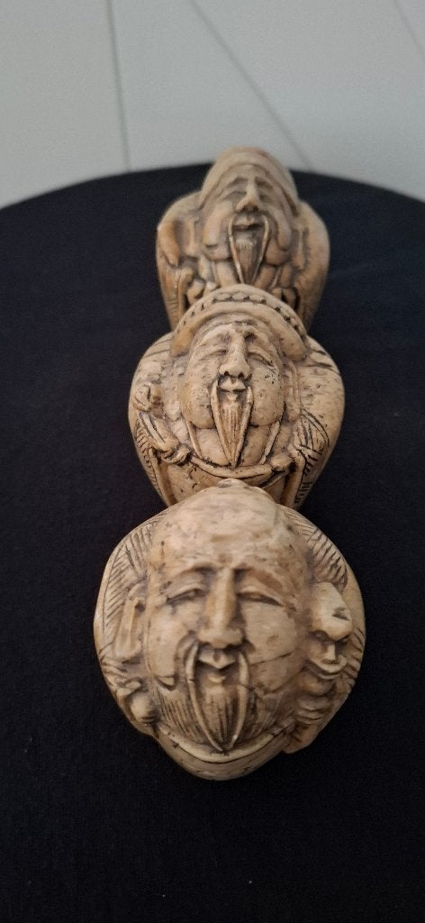 3 Aziatische Geluksgoden Beeldjes Oosters Speksteen, Verzamelen, Ophalen of Verzenden, Zo goed als nieuw, Mens